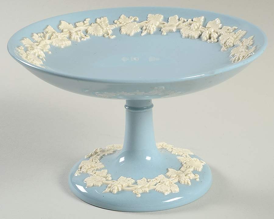 Cream Color on Lavender (Plain) Round Compote (Height X Width) by Wedgwood-1