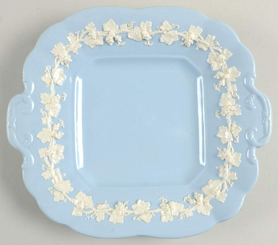 Cream Color on Lavender (Plain) Square Handled Cake Plate by Wedgwood-1