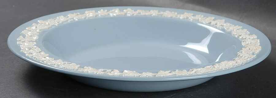 Cream Color on Lavender (Plain) Rim Soup Bowl by Wedgwood-1