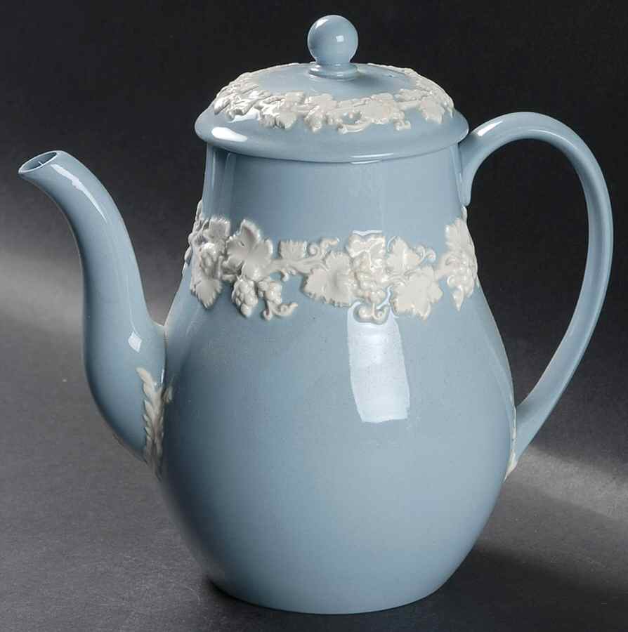 Cream Color on Lavender (Plain) Coffee Pot & Lid by Wedgwood-1