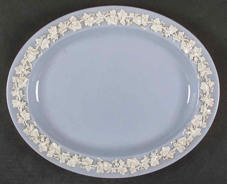 Cream Color on Lavender (Plain) 14" Oval Serving Platter by Wedgwood-1