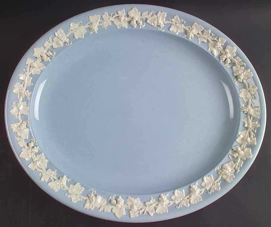 Cream Color on Lavender (Plain) 16" Oval Serving Platter by Wedgwood-1