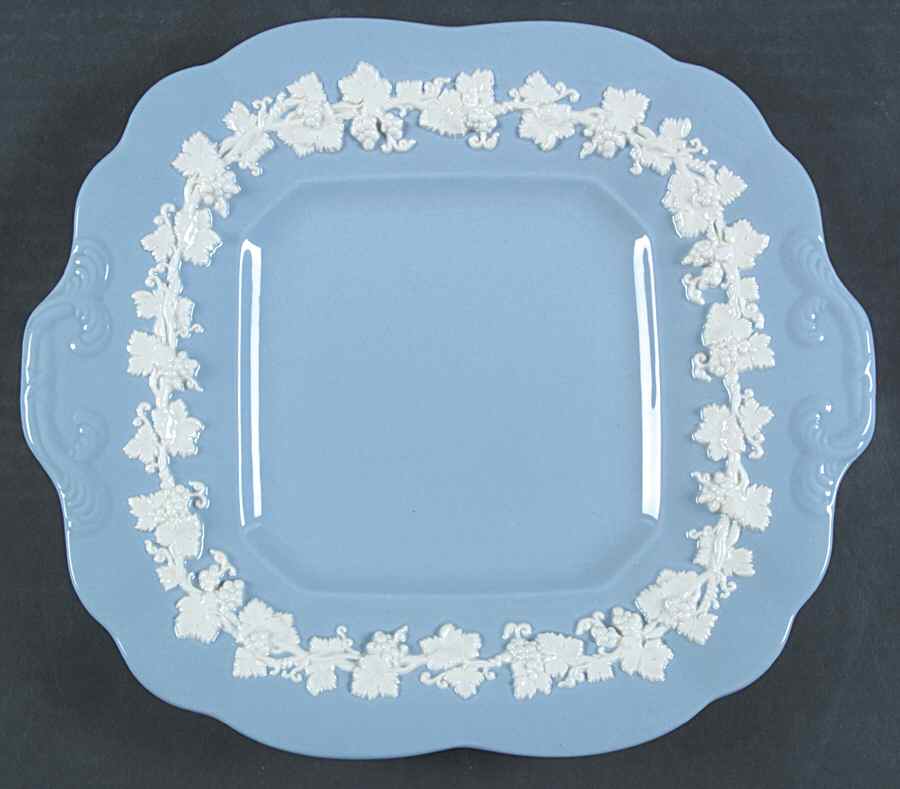 Cream Color on Lavender (Plain) Square Handled Cake Plate by Wedgwood-1