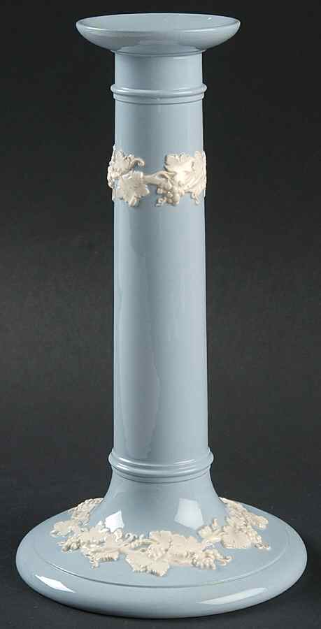 Cream Color on Lavender (Plain) 8" Tall Candlestick by Wedgwood-1