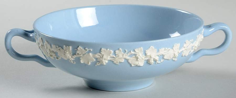 Cream Color on Lavender (Plain) Flat Cream Soup Bowl by Wedgwood-1