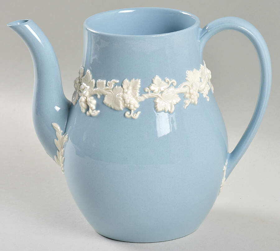 Cream Color on Lavender (Shell Edge) Mini Coffee Pot No Lid by Wedgwood-1