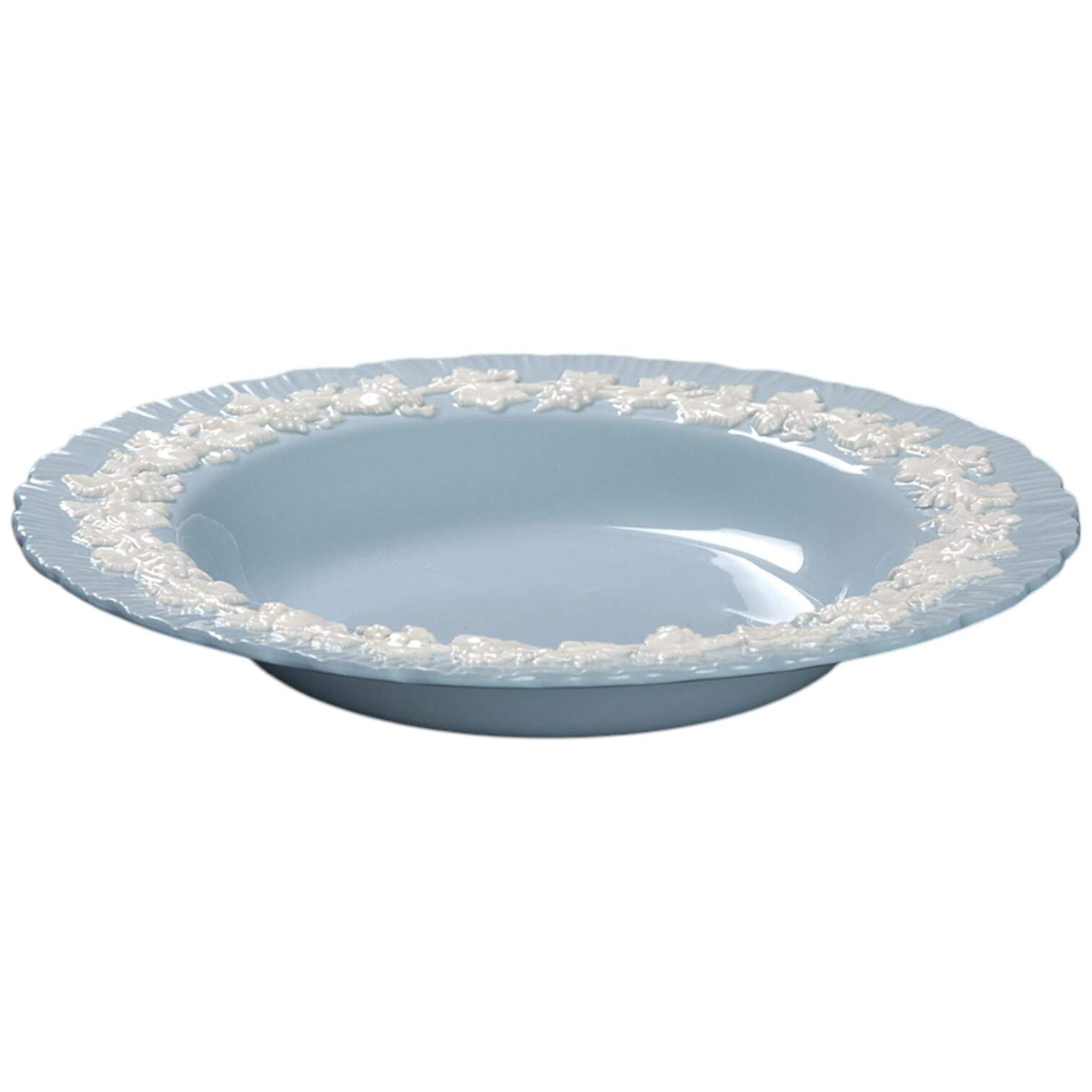 Cream Color on Lavender (Shell Edge) Rim Soup Bowl by Wedgwood-1