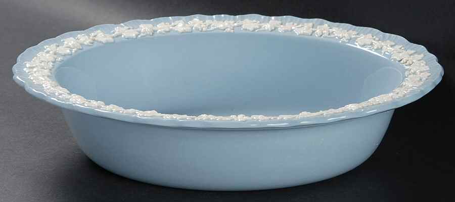 Cream Color on Lavender (Shell Edge) 9" Oval Vegetable Bowl by Wedgwood-1