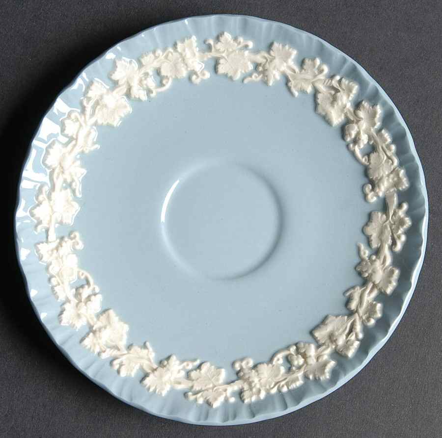 Cream Color on Lavender (Shell Edge) Saucer for Demitasse Cup by Wedgwood-1
