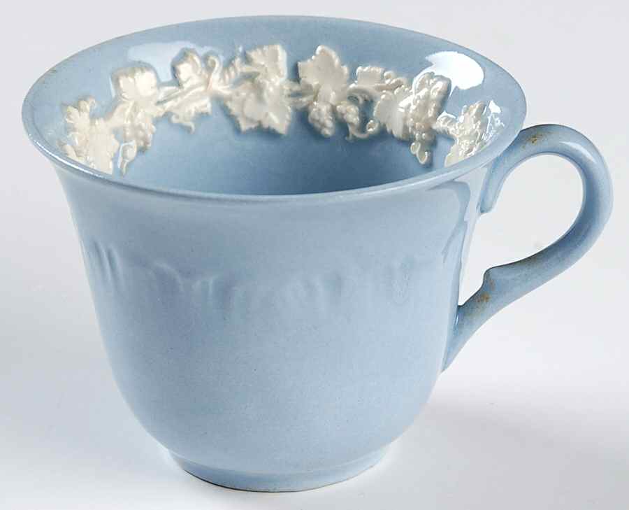 Cream Color on Lavender (Shell Edge) Footed Demitasse Cup by Wedgwood-1