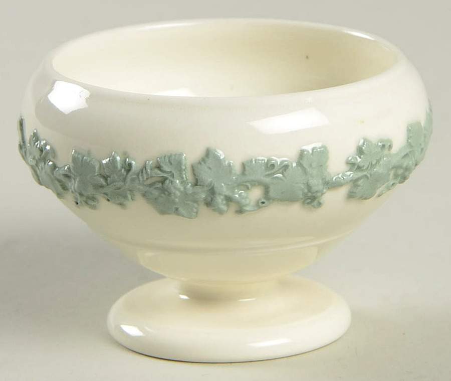 Celadon On Cream Color (Plain Edge) Salt Dip by Wedgwood-1
