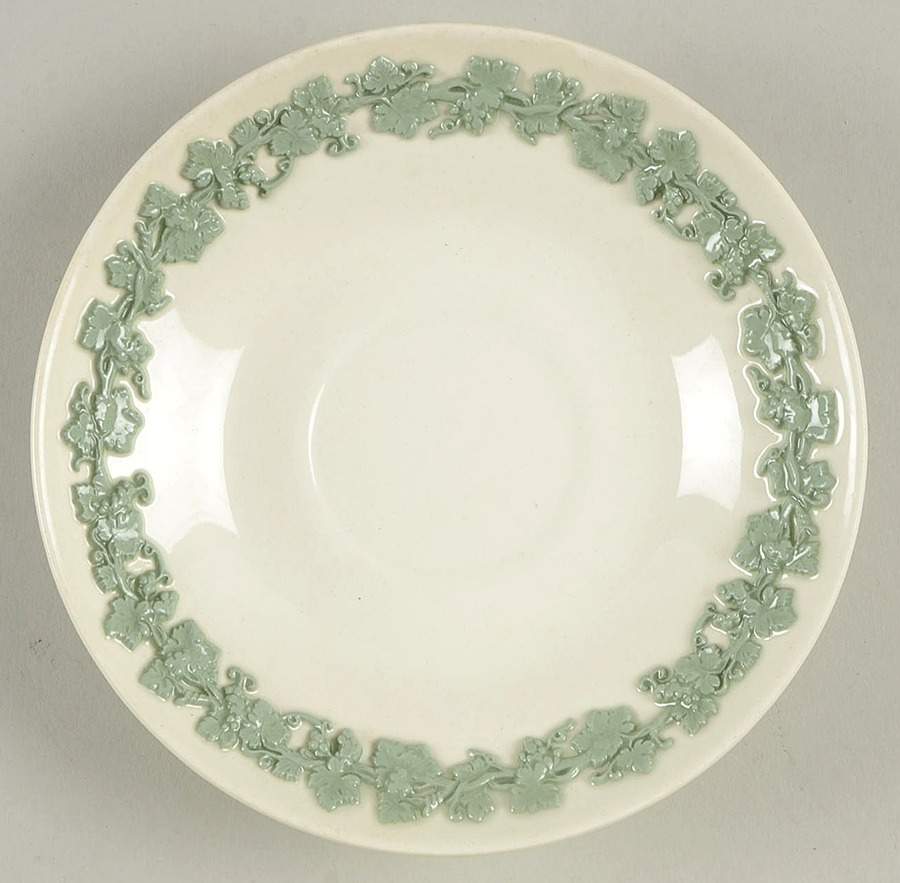 Celadon On Cream Color (Plain Edge) Saucer by Wedgwood-1