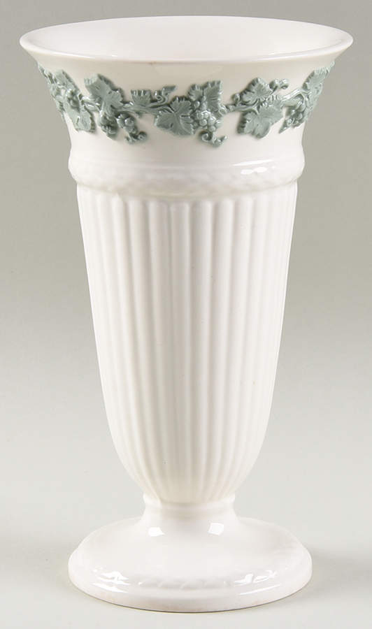Celadon On Cream Color (Plain Edge) 6" Vase by Wedgwood-1