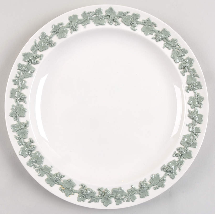 Celadon On Cream Color (Plain Edge) Dinner Plate by Wedgwood-1