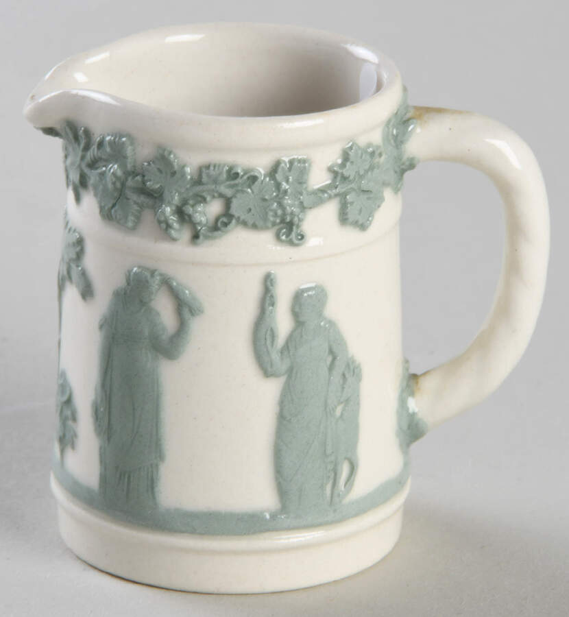 Celadon On Cream Color (Plain Edge) Miniature Jug by Wedgwood-1