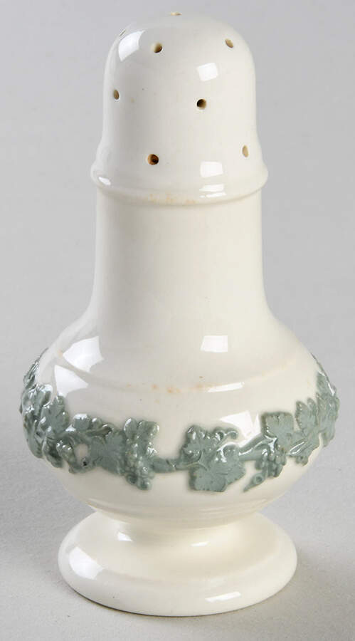 Celadon On Cream Color (Plain Edge) Salt Shaker by Wedgwood-1