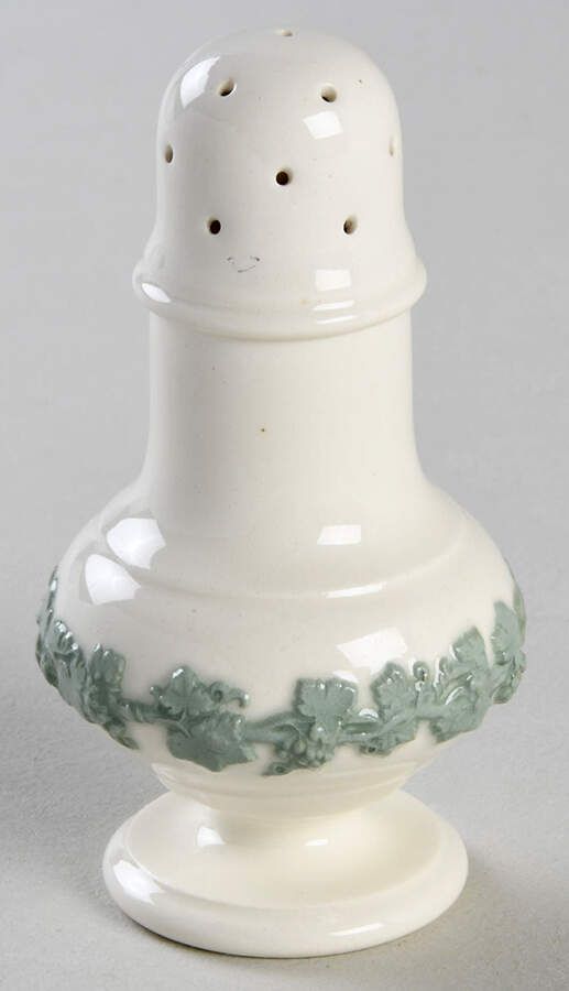 Celadon On Cream Color (Plain Edge) Pepper Shaker by Wedgwood-1