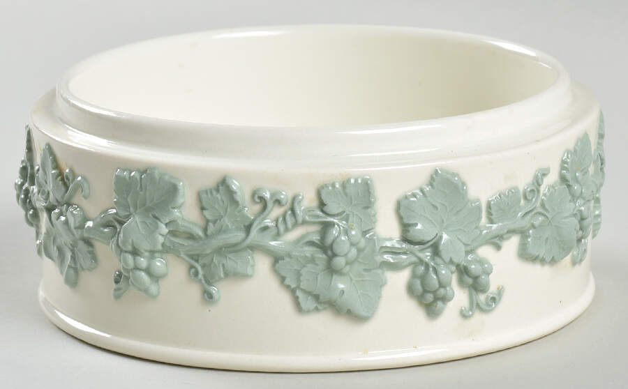 Celadon On Cream Color (Plain Edge) Candy Box No Lid by Wedgwood-1