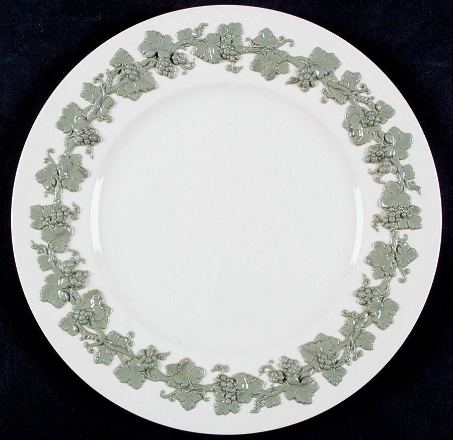 Celadon On Cream Color (Plain Edge) Dinner Plate by Wedgwood-1