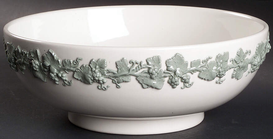 Celadon On Cream Color (Plain Edge) 10" Large Salad Serving Bowl by Wedgwood-1