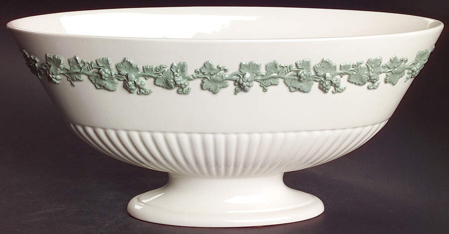 Celadon On Cream Color (Plain Edge) Centerpiece by Wedgwood-1