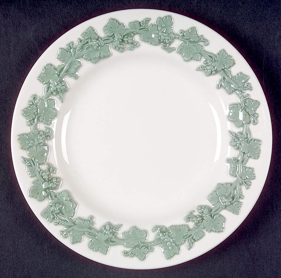 Celadon On Cream Color (Plain Edge) Bread & Butter Plate by Wedgwood-1