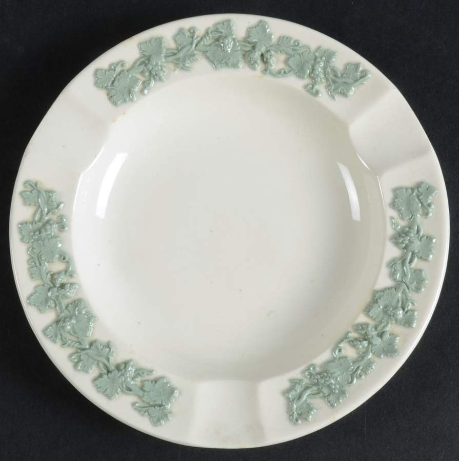 Celadon On Cream Color (Plain Edge) 5" Ashtray by Wedgwood-1