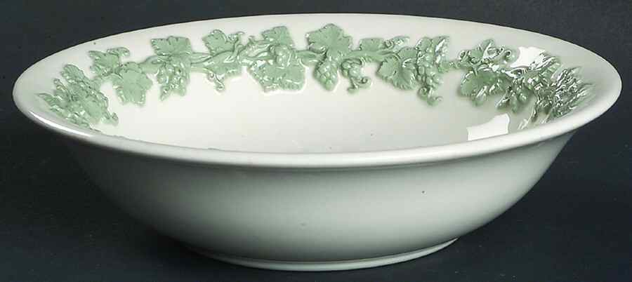 Celadon On Cream Color (Plain Edge) Coupe Cereal Bowl by Wedgwood-1