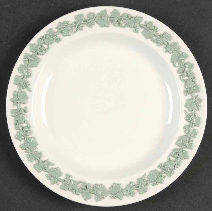 Celadon On Cream Color (Plain Edge) Dessert/Pie Plate by Wedgwood-1