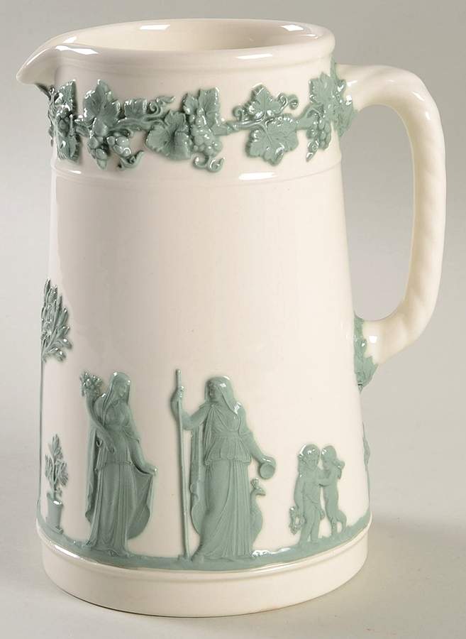 Celadon On Cream Color (Plain Edge) 24 Oz Trojan Jug by Wedgwood-1