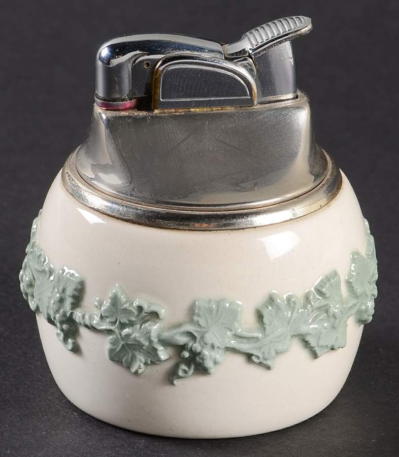 Celadon On Cream Color (Plain Edge) Cigarette Lighter by Wedgwood-1