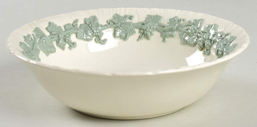 Celadon On Cream Color (Shelledge) Coupe Cereal Bowl by Wedgwood-1