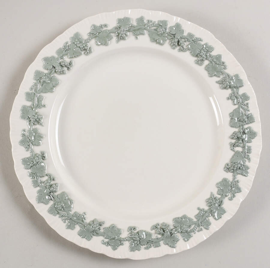 Celadon On Cream Color (Shelledge) Dinner Plate by Wedgwood-1