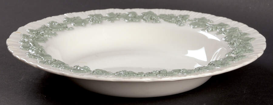 Celadon On Cream Color (Shelledge) Rim Soup Bowl by Wedgwood-1