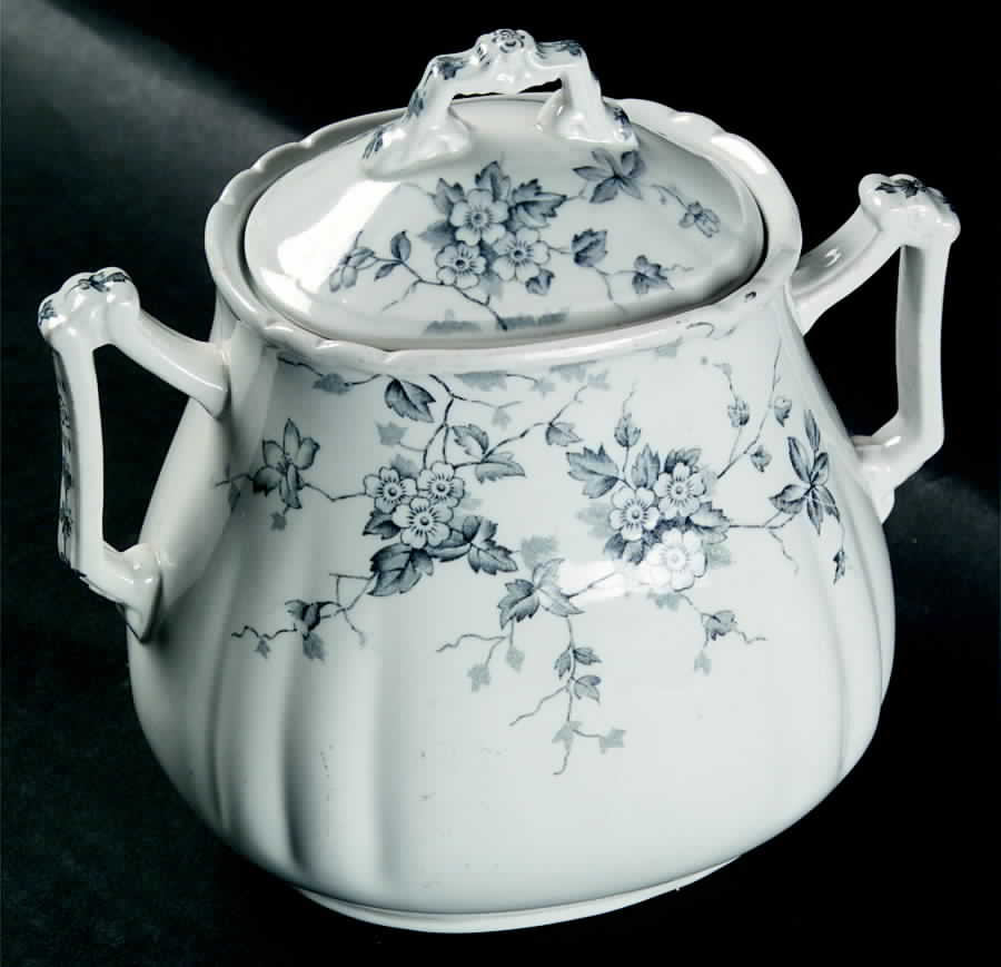 Celia Gray Black Sugar Bowl & Lid by Wedgwood-1