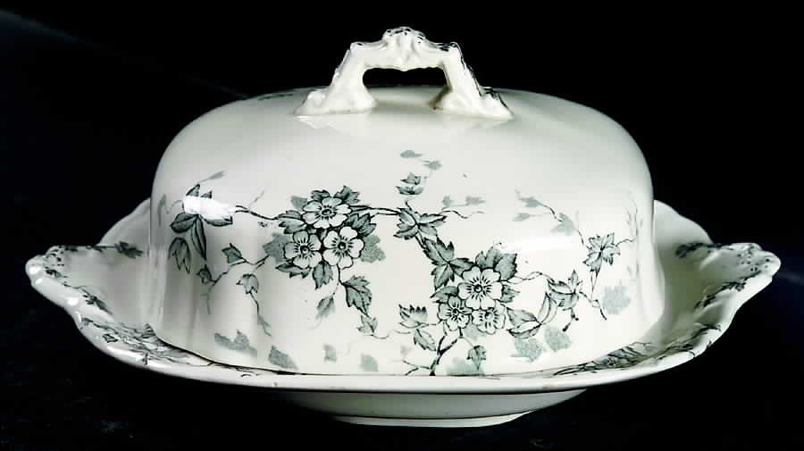 Celia Gray Black Square Covered Butter with Strainer by Wedgwood-1