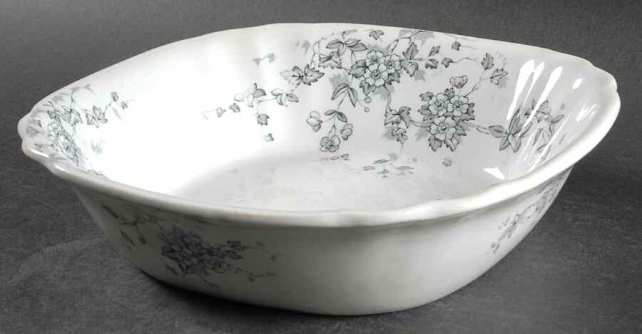 Celia Gray Black 9" Square Vegetable Bowl by Wedgwood-1