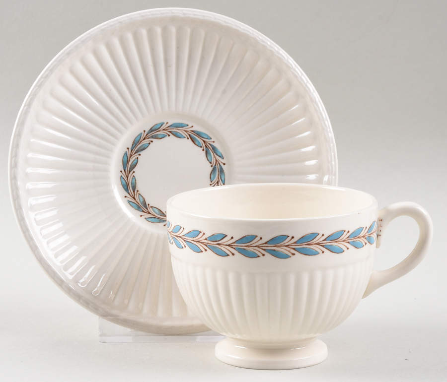 Ceres Blue (Edme) Footed Cup & Saucer Set by Wedgwood-1