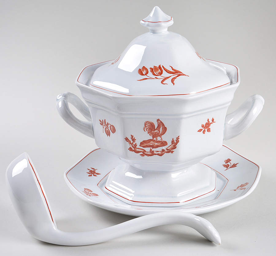 Chantecler Sauce Boat & Lid & Underplate & Ladle by Wedgwood-1
