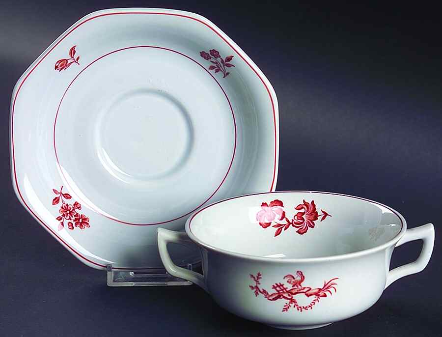 Chantecler Flat Cream Soup Bowl & Saucer Set by Wedgwood-1