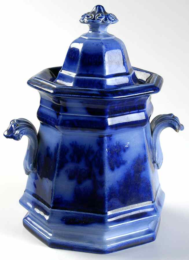 Chapoo (Flow Blue) Sugar Bowl & Lid by Wedgwood-1