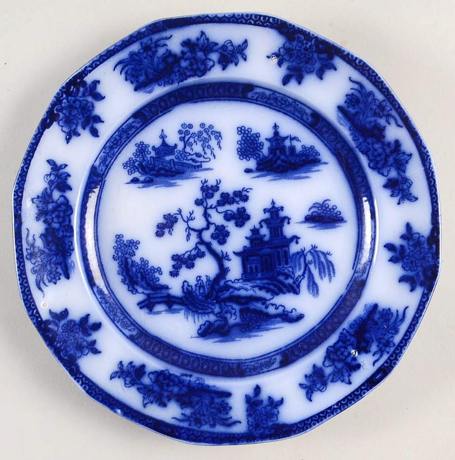 Chapoo (Flow Blue) Dessert/Pie Plate by Wedgwood-1