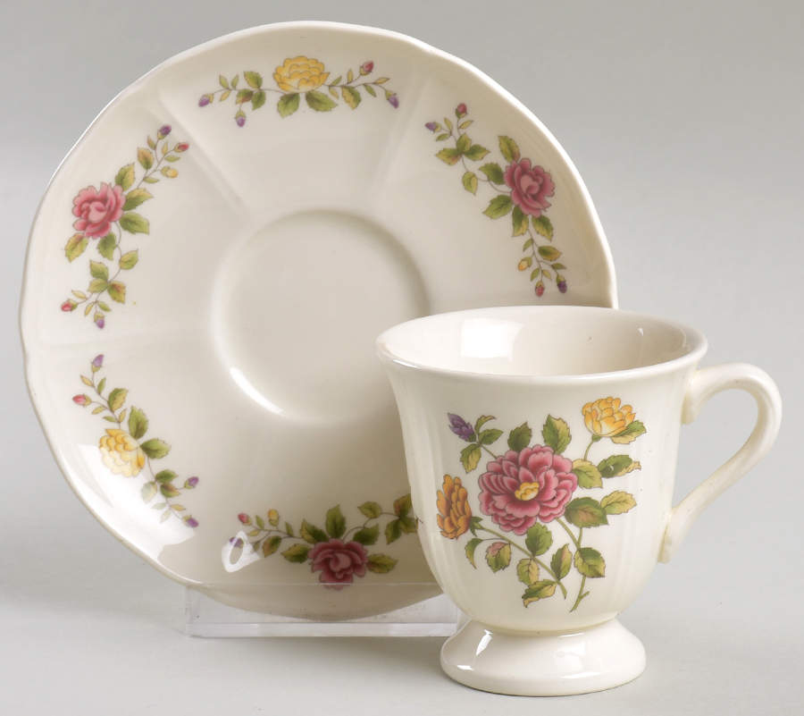 Charlecote Footed Demitasse Cup & Saucer Set by Wedgwood-1