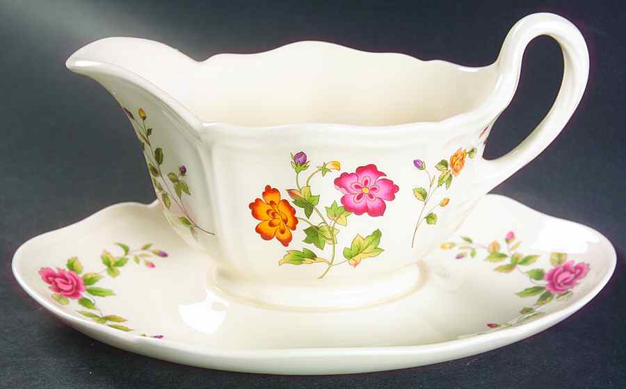 Charlecote Gravy Boat with Attached Underplate by Wedgwood-1