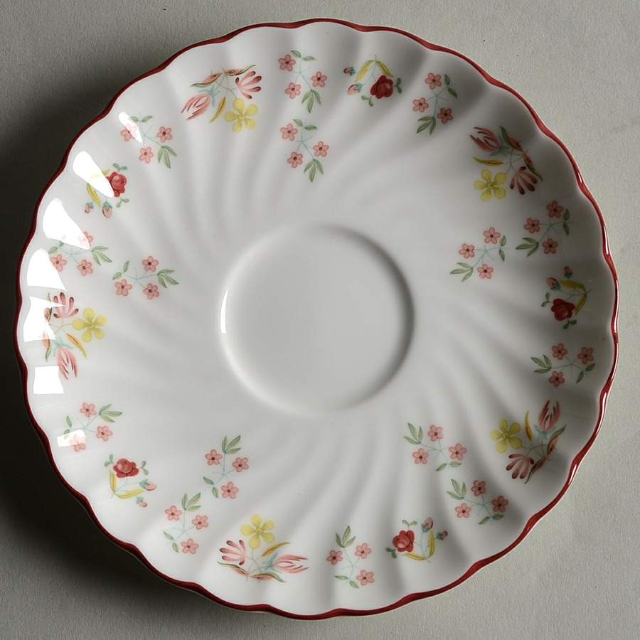 Charlotte (Red Trim, Older) Saucer by Wedgwood-1