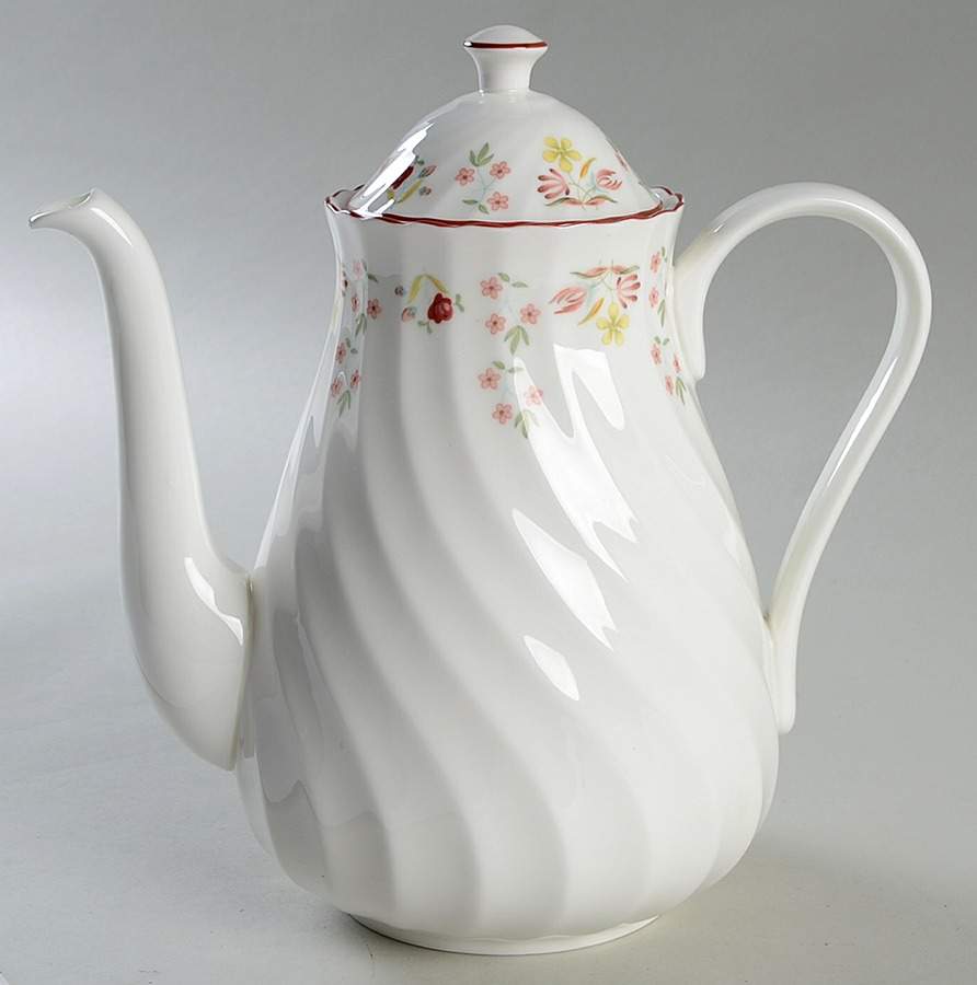 Charlotte (Red Trim, Older) Coffee Pot & Lid by Wedgwood-1