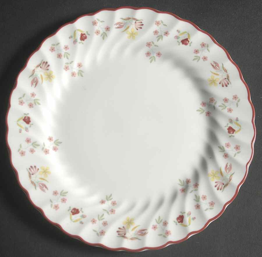 Charlotte (Red Trim, Older) Bread & Butter Plate by Wedgwood-1