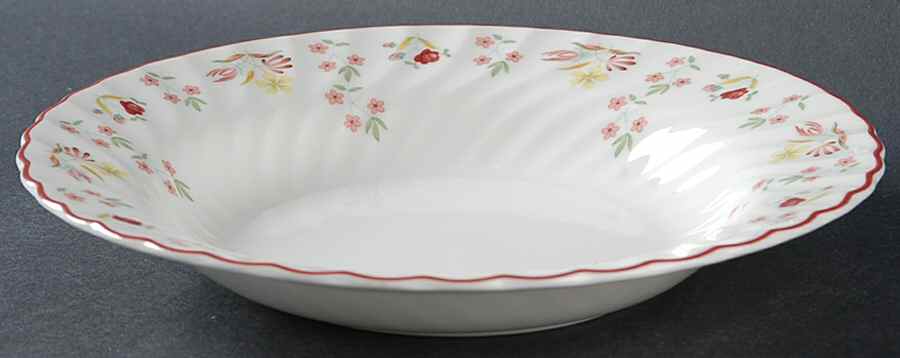 Charlotte (Red Trim, Older) Rim Soup Bowl by Wedgwood-1