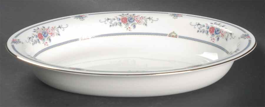 Charlotte (Gold Trim, Newer) 10" Oval Vegetable Bowl by Wedgwood-1