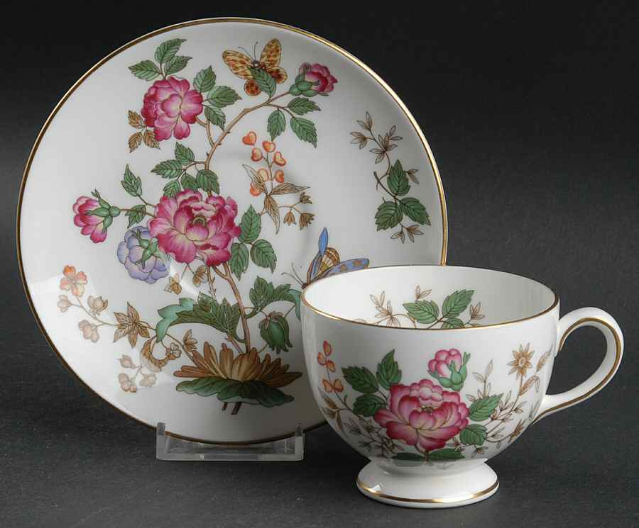 Charnwood (Bone) Leigh Shape Footed Cup & Saucer Set by Wedgwood-1